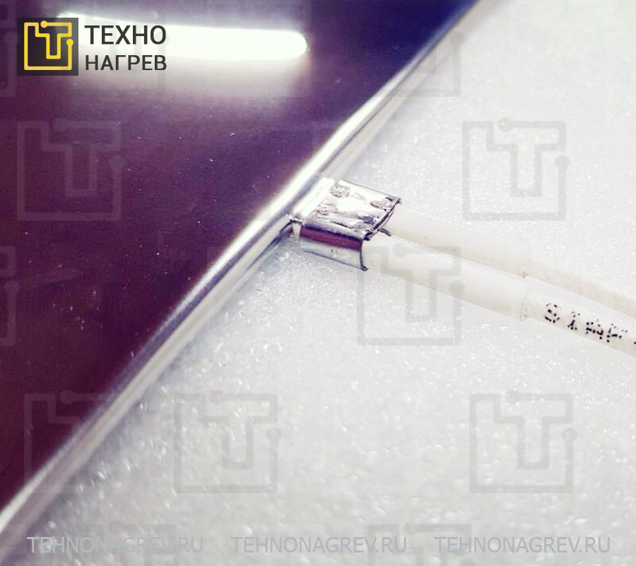 Вывод электропитания термостойкими проводами для плоских нагревателей от Технонагрев